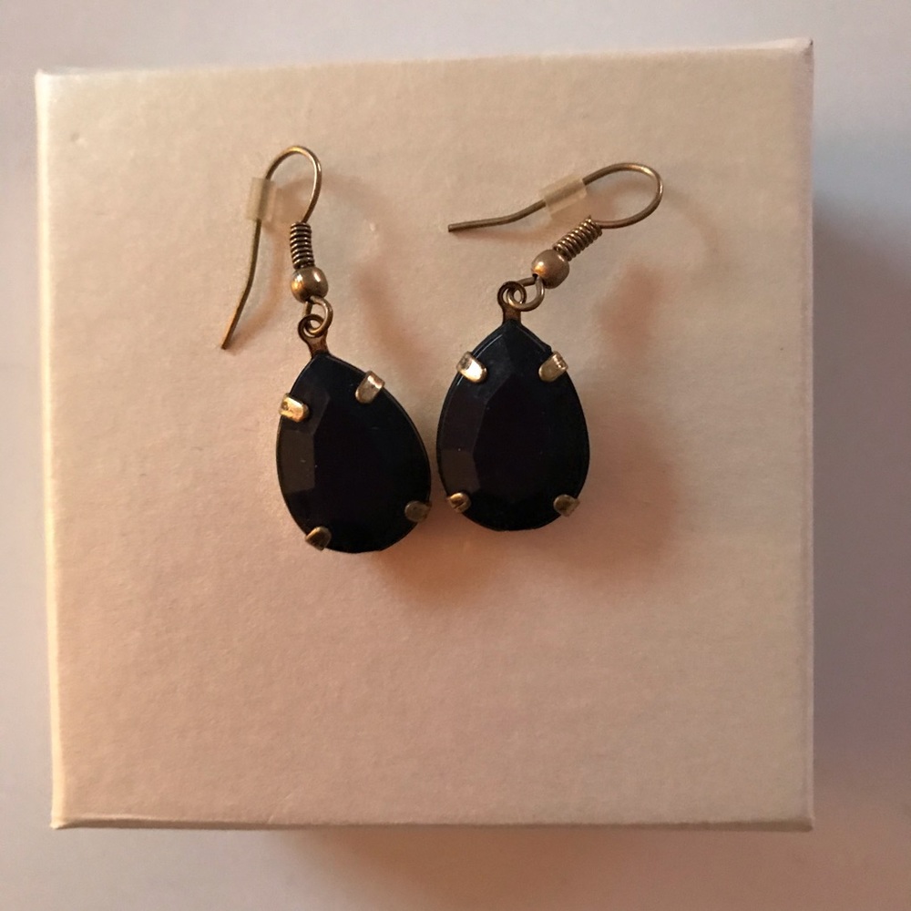 Navy Drop Earrings